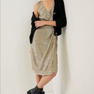 Anthropologie-Kari Metallic MIDI Dress